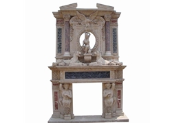 Hand-carved Marble Fireplace Mantel - SF-070
