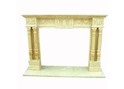 Hand-carved Marble Fireplace Mantel - SF-066