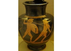 Oinochoe with Greek Warrior Attacking Persian Archer