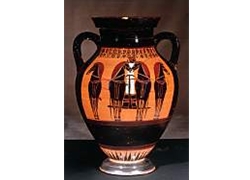 Belly Amphora Departure of a Four Horse Chariot