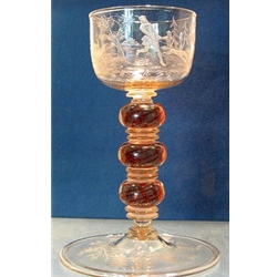 Engraved crystal glass goblet-EG08