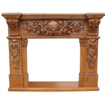 Hand carved wood fireplace-PT8009