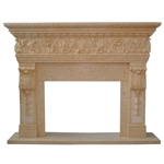 Hand-carved Marble Fireplace Mantel - LF0069