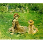 In the Garden at Maurecourt, c. 1884, Berthe Morisot, French impressionist painter