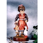 Woodcarving Girl with goose