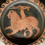 Chimera. Apulian Red-Figure Dish, ca. 350-340 BC