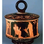 Red Figure Pyxis two Women