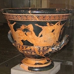 Calyx krater Figures of Wrestlers and Audience