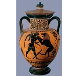 Neck Amphora with lid Herakles