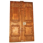 Carved Antique Roman Double Wood Door