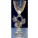 Engraved crystal glass goblet Venetian style
