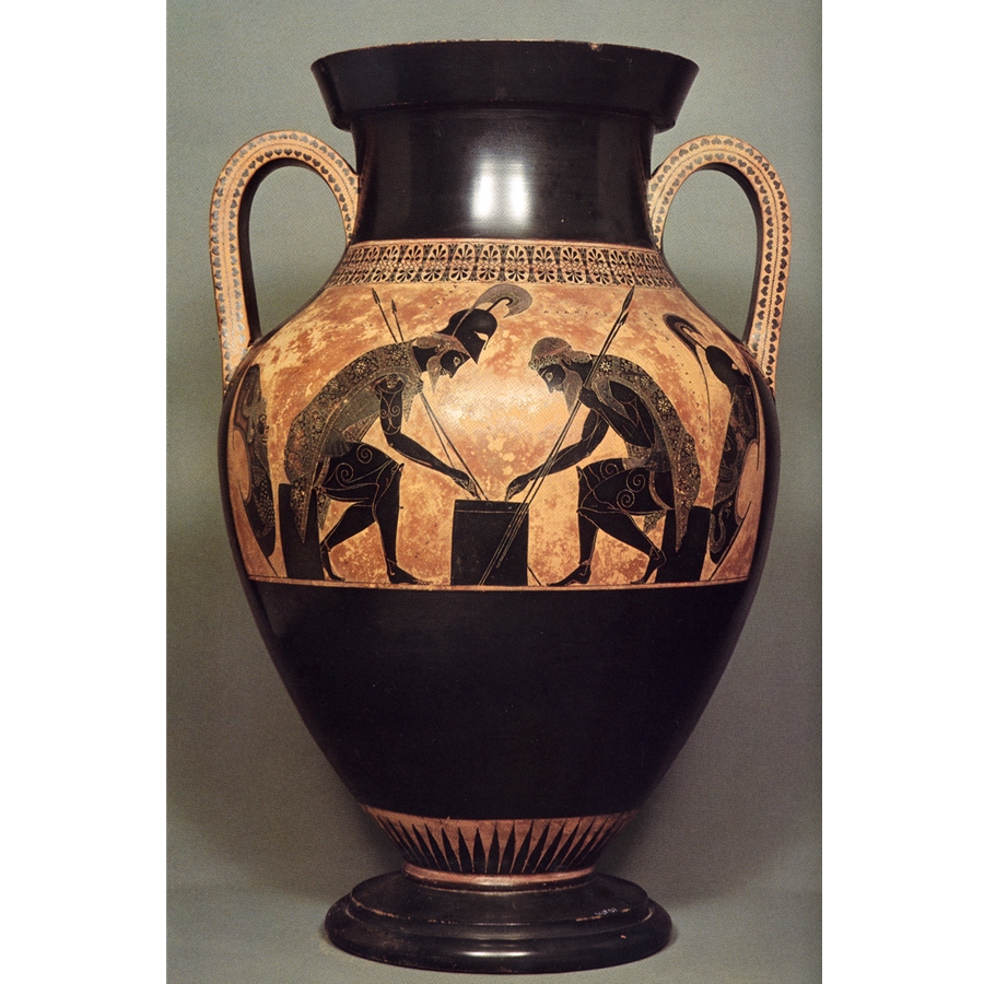 Achilles & Ajax Exekias Ancient Greek Amphora Vase Museum Replica Handmade 