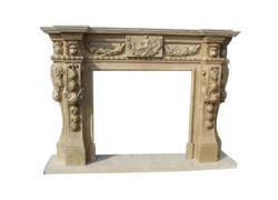 Hand-carved Marble Fireplace Mantel - LF0102