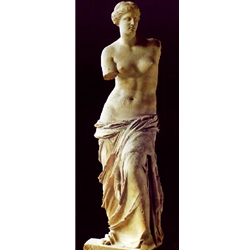 Venus de Milo, the mysterious sculpture and other museum quality ancient greek marble sculptures.