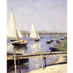 Sailboats in Argenteuil,Gustave Caillebotte, c. 1888