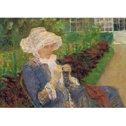 Lydia Crocheting in the Garden at Marly 1880