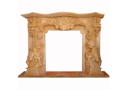 Hand-carved Marble Fireplace Mantel - SF-075
