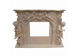 Hand-carved Marble Fireplace Mantel - SF-117
