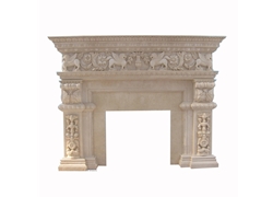 Hand-carved Marble Fireplace Mantel - SF-155