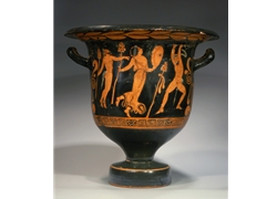 Bell Krater Satyrs and Maenad in an Ecstatic Thyasoi