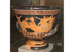 Calyx krater Figures of Wrestlers and Audience