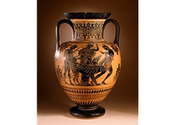 Neck Amphora Herakles and Kerberos Watched by Athena