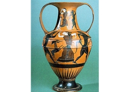 Nicosthenic Amphora Satyrs and Maenads Dancing