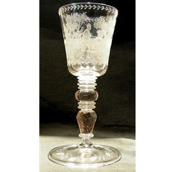 Engraved Crystal Glass Goblet